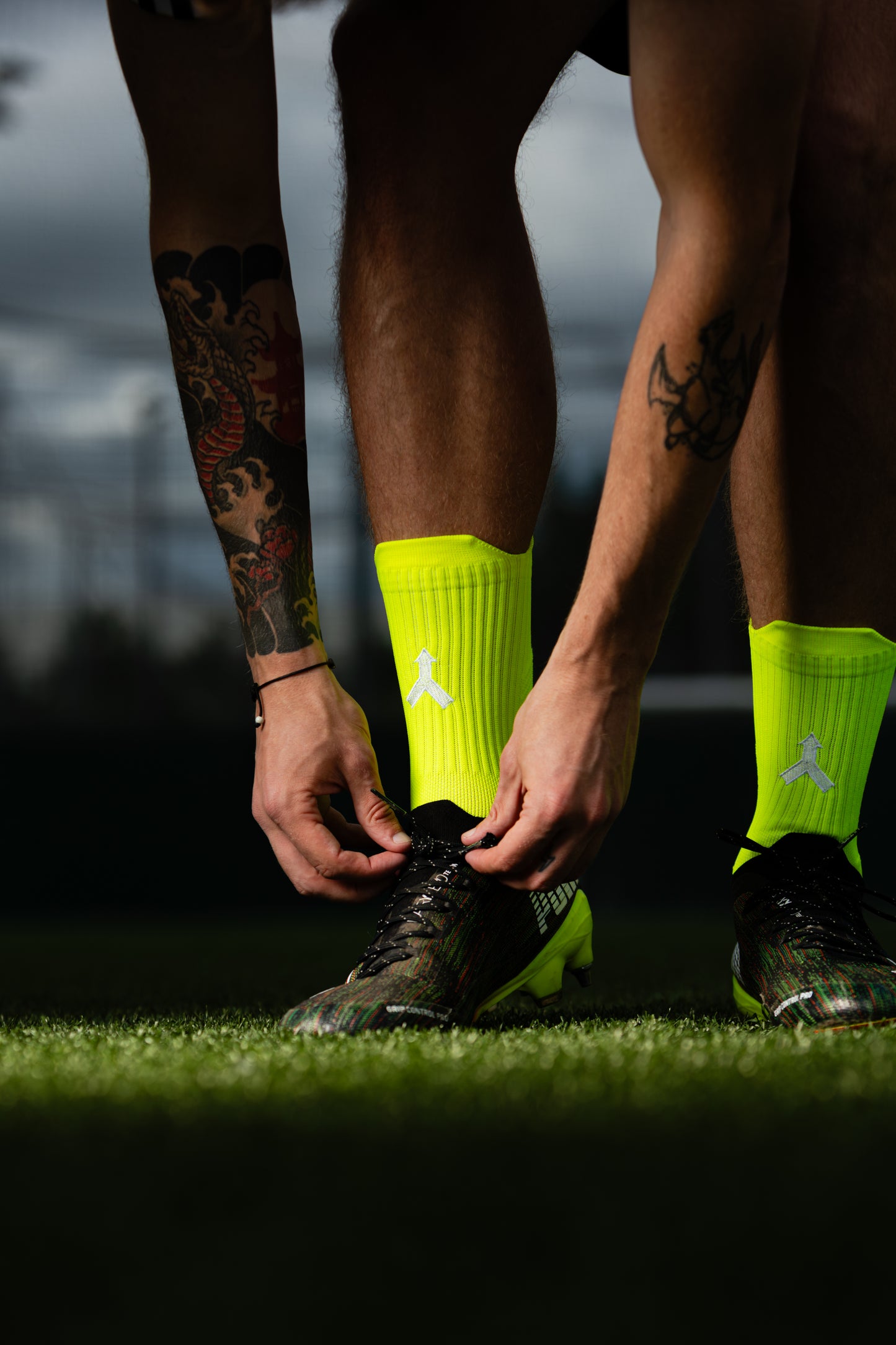 FUZEOZ bright neon yellow socks